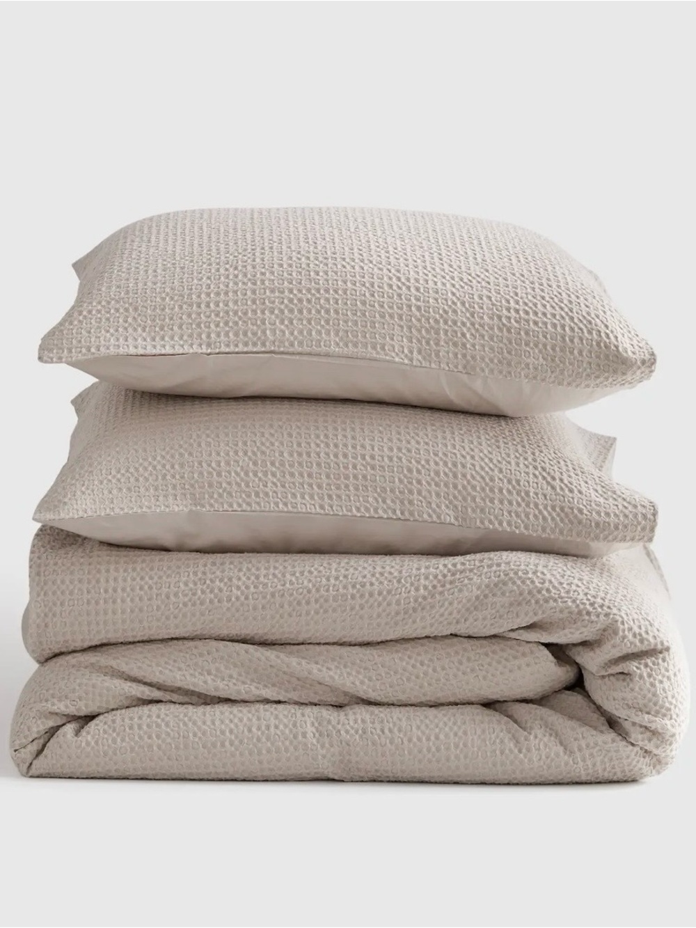 Quince Organic Luxe Honeycomb Duvet Cover Set King with shams NWOT
